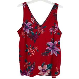 Old Navy Red Flower print Top Size